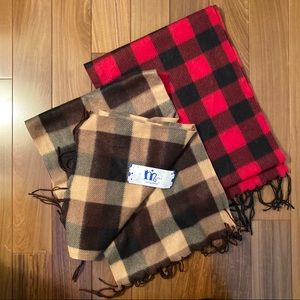 NWT! - Minky Accessories | Fleece Plaid Scarves